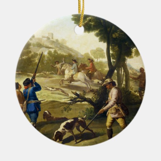 Das Meisterwerk der Quail-Jagd Francisco José Goya Keramikornament (Vorne)