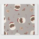 Das Melanin Tho® Black Santa Vintage Weihnachten Geschenkpapier (Flach)