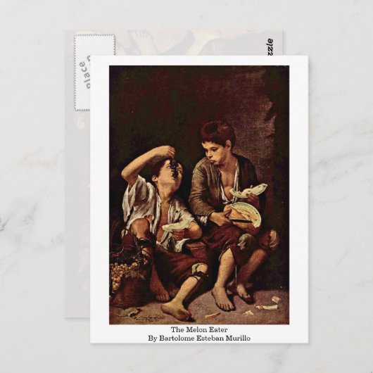 Das Melon Eater von Bartolome Esteban Murillo Postkarte (Vorne/Hinten)