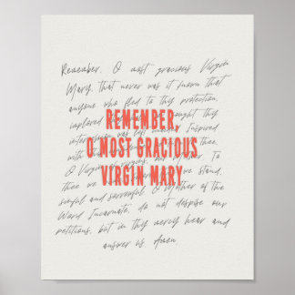 Das Memorare-Gebet-Poster Poster