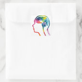 Das menschliche Gehirn Quadratischer Aufkleber (Tasche)