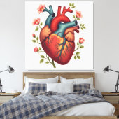 „Das menschliche Herz – Zentrum des Lebens“ Leinwanddruck (Insitu (Schlafzimmer))