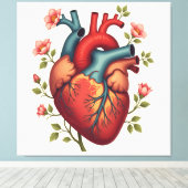 „Das menschliche Herz – Zentrum des Lebens“ Leinwanddruck (Insitu (Holzboden))