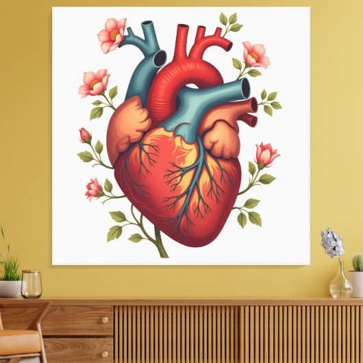 „Das menschliche Herz – Zentrum des Lebens“ Leinwanddruck (Insitu (Wohnzimmer))