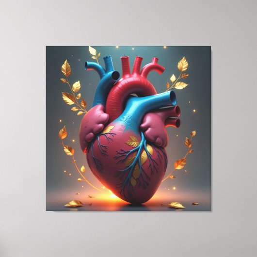 „Das menschliche Herz – Zentrum des Lebens“ Leinwanddruck (Vorderseite)