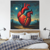 „Das menschliche Herz – Zentrum des Lebens“ Leinwanddruck (Insitu (Schlafzimmer))