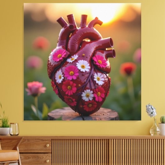 „Das menschliche Herz – Zentrum des Lebens“ Leinwanddruck (Insitu (Wohnzimmer))