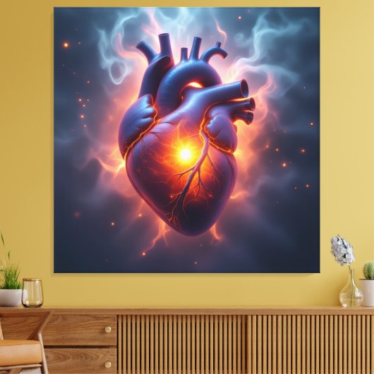 „Das menschliche Herz – Zentrum des Lebens“ Leinwanddruck (Insitu (Wohnzimmer))