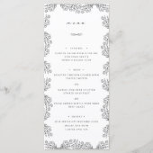 Das Menü "Bloral Black & White Wedning Dinner" Menükarte (Vorderseite)