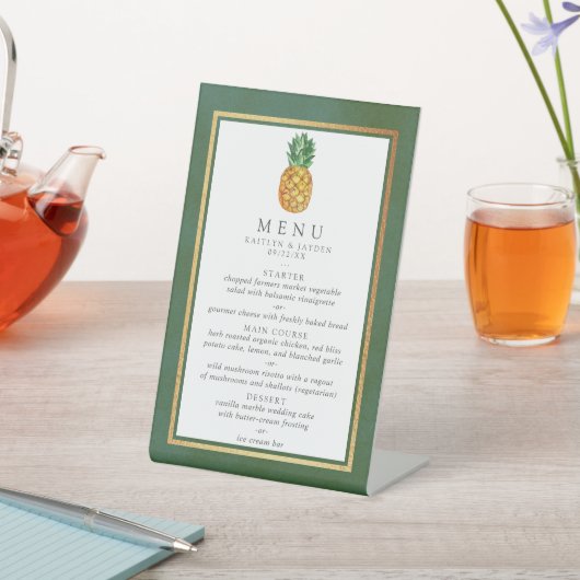 Das Menü der Hochzeitskampagne für Ananas Sockelschild (In SItu)