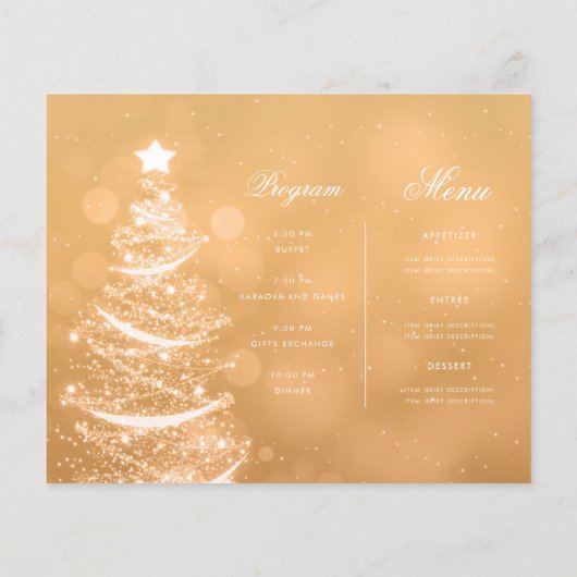 Das Menü des Programms zur Einladung von Weihnacht (Hinten)