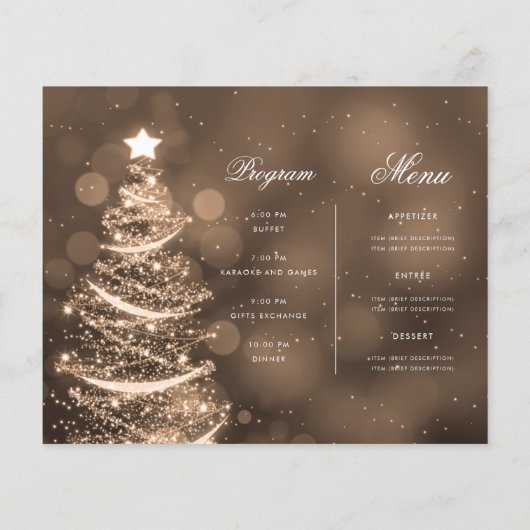 Das Menü des Programms zur Einladung von Weihnacht (Hinten)