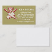 Das Messer des Metzgers mit Kuhkopf Visitenkarte (Vorne/Hinten)
