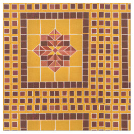 Das mexikanische Fliesenmuster aus Gold und Rot Stoff