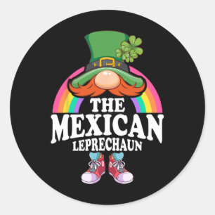 Das mexikanische Leprechaun-St.-Patricks-Day-Kostü Runder Aufkleber