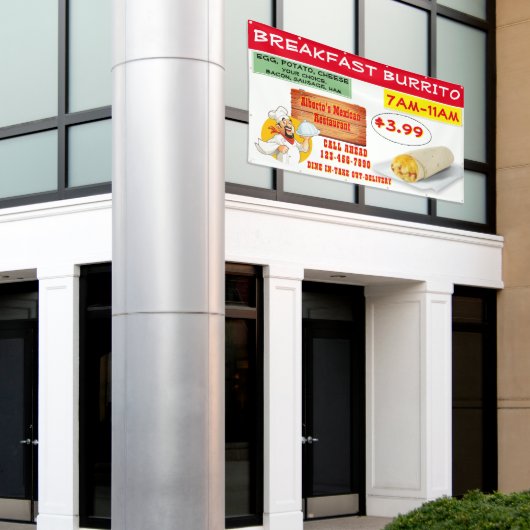 Das mexikanische Restaurant Breakfast Burrito ist Banner (Äußeres Gebäude)