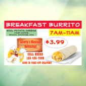 Das mexikanische Restaurant Breakfast Burrito ist  Fensteraufkleber (Blatt 3)
