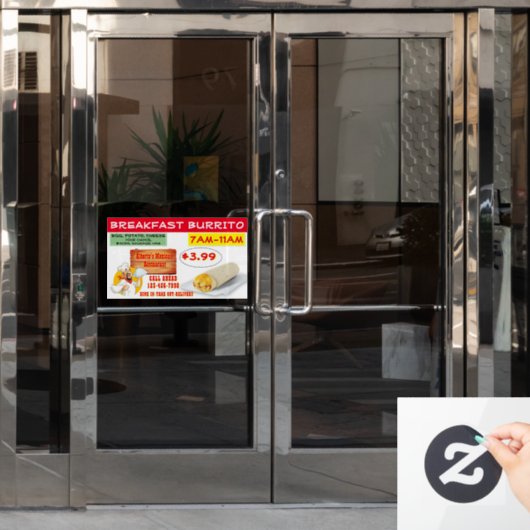 Das mexikanische Restaurant Breakfast Burrito ist Fensteraufkleber (Büro Tür)