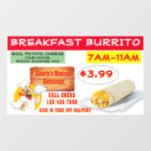 Das mexikanische Restaurant Breakfast Burrito ist  Fensteraufkleber (Blatt)