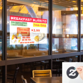 Das mexikanische Restaurant Breakfast Burrito ist  Fensteraufkleber