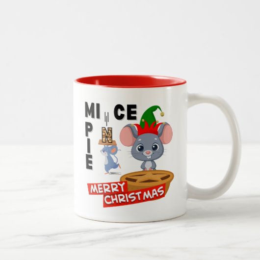 Das MICE, das den Buchstaben N von einem PIE der M Zweifarbige Tasse (Rechts)