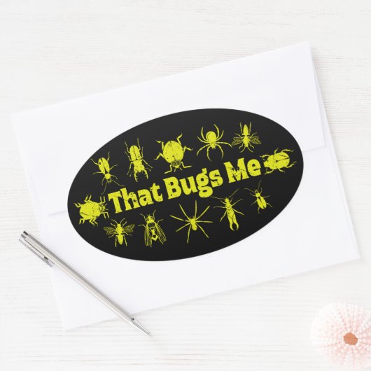 Das mich lustig erschütterte Insektenbugs Ovaler Aufkleber (Umschlag)