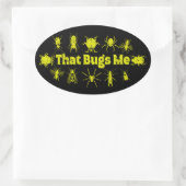 Das mich lustig erschütterte Insektenbugs Ovaler Aufkleber (Tasche)
