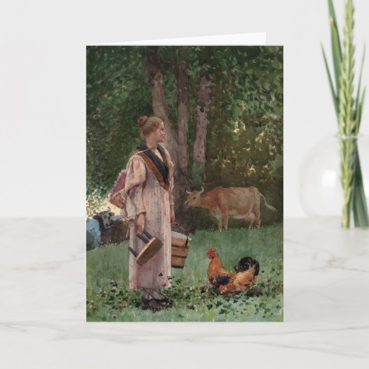 Das Milchmädchen | Winslow Homer Karte (Vorderseite)