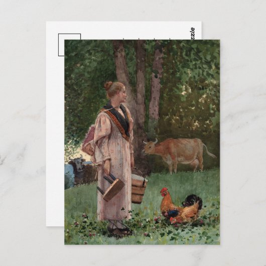 Das Milchmädchen | Winslow Homer Postkarte (Vorne/Hinten)