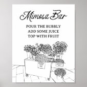 Das Mimosa Bar Brautparty Sign Poster (Vorne)