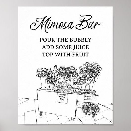 Das Mimosa Bar Brautparty Sign Poster (Vorne)
