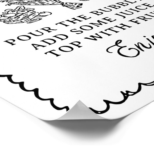 Das Mimosa Bar Brautparty Sign Poster (Ecke)