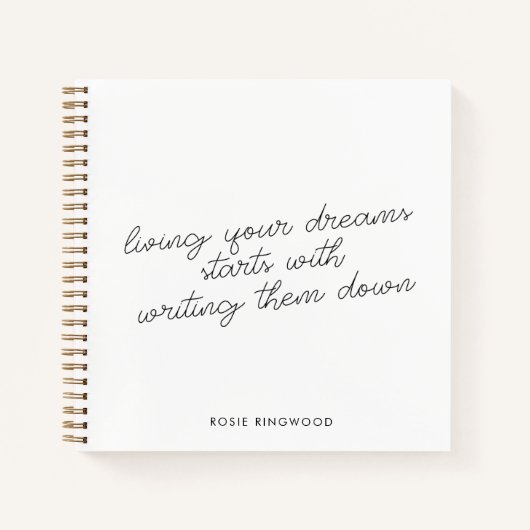 Das minimale White Journal-Notebook für Ihre Träum Notizblock (Vorderseite)