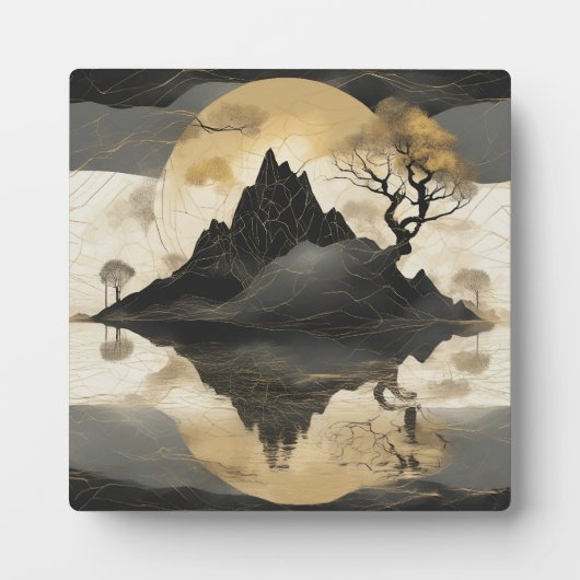 Das misty Mountain Black & Gold Fotoplatte (Vorderseite)