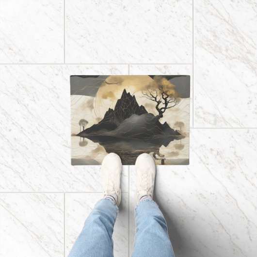 Das misty Mountain Black & Gold Fußmatte (Indoor)
