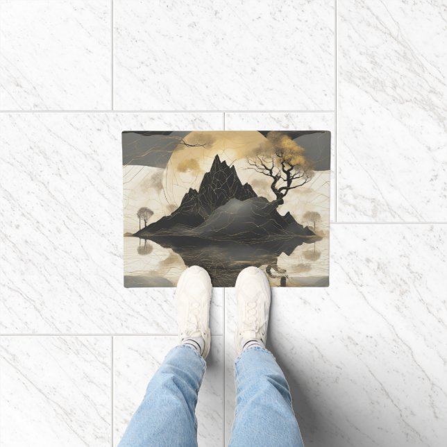 Das misty Mountain Black & Gold Fußmatte (Indoor)