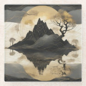 Das misty Mountain Black & Gold Glasuntersetzer (Vorderseite)
