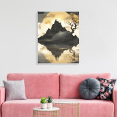Das misty Mountain Black & Gold Leinwanddruck (Insitu (Wohnzimmer))