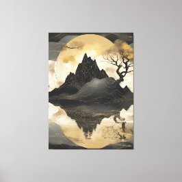 Das misty Mountain Black & Gold Leinwanddruck