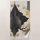 Das misty Mountain Black & Gold Strandtuch (Vorderseite)