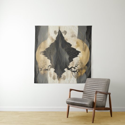 Das misty Mountain Black & Gold Wandteppich (Beispiel (Horizontal))