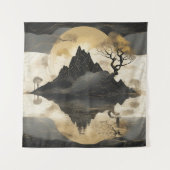 Das misty Mountain Black & Gold Wandteppich (Vorderseite)