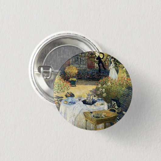Das Mittagessen Claude Monet Button (Vorne & Hinten)