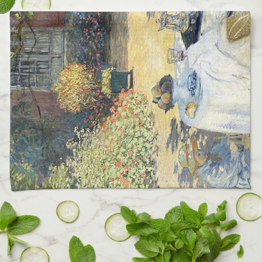 Das Mittagessen Claude Monet Geschirrtuch (Gefaltet)
