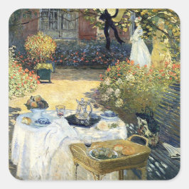 Das Mittagessen Claude Monet Quadratischer Aufkleber