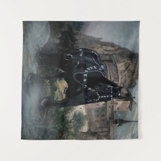 Das mittelalterliche Pferd - Tapestry Wandteppich (Vorderseite (Horizontal))