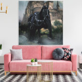 Das mittelalterliche Pferd - überwältigte Leinwand (Insitu (Wohnzimmer))