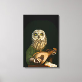 Das mittelalterliche Schaf spielt die Lute - Anthr Leinwanddruck