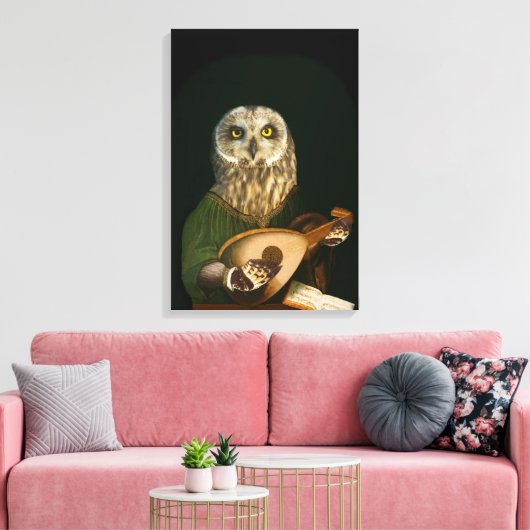 Das mittelalterliche Schaf spielt die Lute - Anthr Leinwanddruck (Insitu (Wohnzimmer))