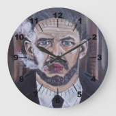 Das Mobster-Gemälde von Alfred Fox Große Wanduhr (Vorderseite)